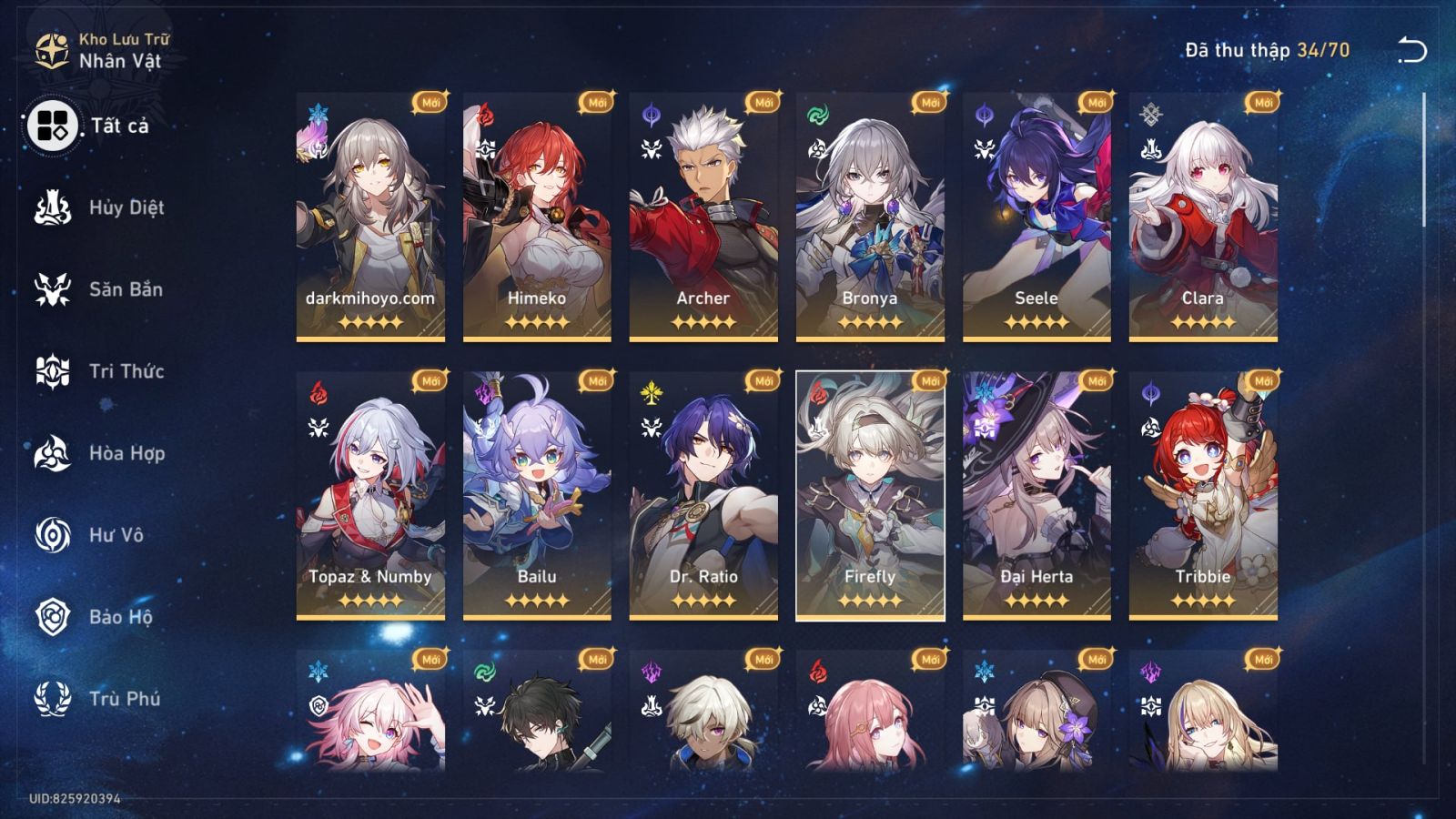 Acc Honkai Star Rail ID 9774