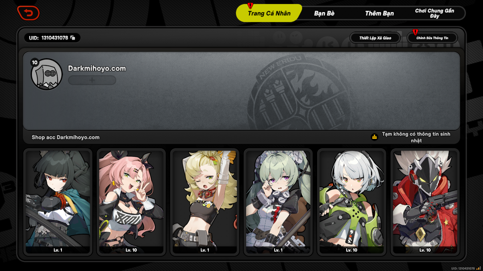 Acc Zenless Zone Zero ID 12944